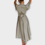 Margret - Elegant V-Neck Midi Dress