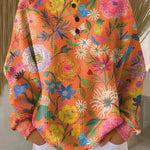 Freja - Pullover with Colourful Floral Pattern