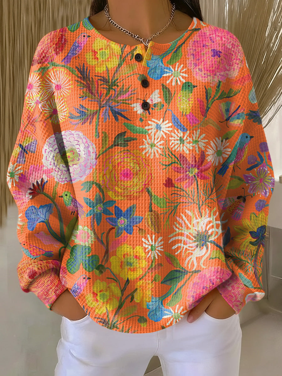Freja — Orange Floral Jumper