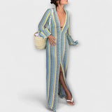 Elina – Maxi Dress with V-Neck and Holiday Flair