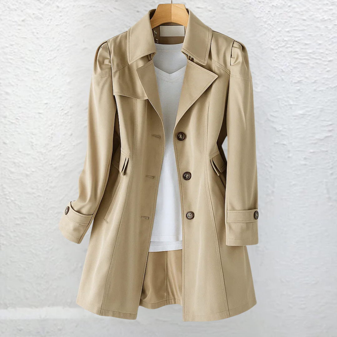 Inés — Elegant Vintage Button Coat